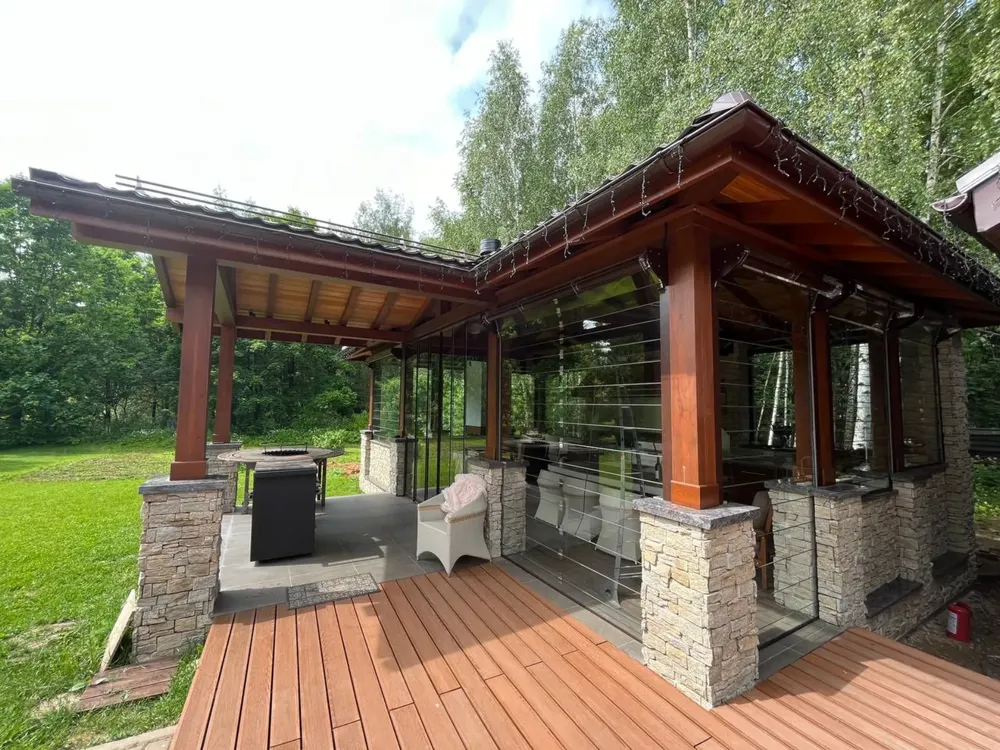 Беседка с барбекю и раздвижным остеклением — Стан, фото 3